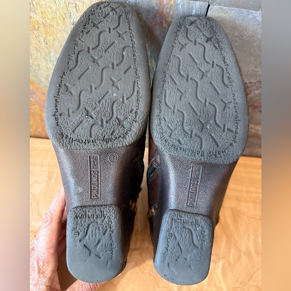 Pikolinos Spanish Design vintage leather side zip shoes, 39.  EUC dark brown, - Picture 10 of 11